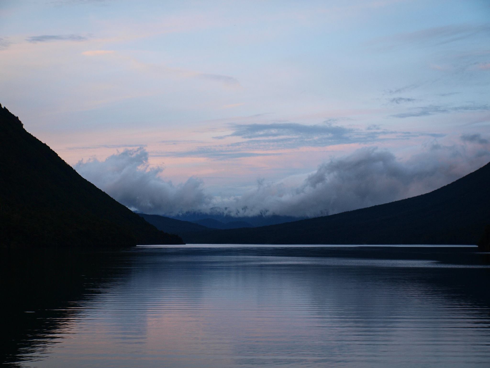 View from the hut at sunset